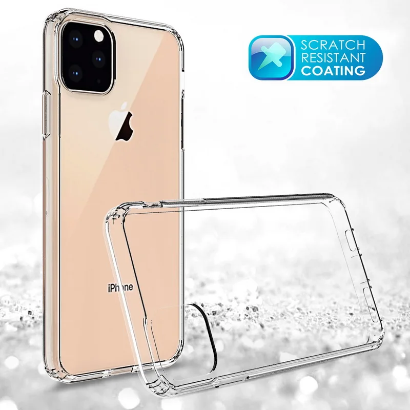 Для iPhone 11 чехол Кристальный Гибридный Бампер прозрачная твердая акриловая задняя крышка для iPhone 11 pro Max чехол для телефона s для iPhone11 11pro