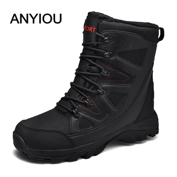 

ANYIOU 2019 High Quality Boots Men's Boots Outdoor Shoes Men's Brand Military Leather Boots Desert Tactical Special Combat Boots