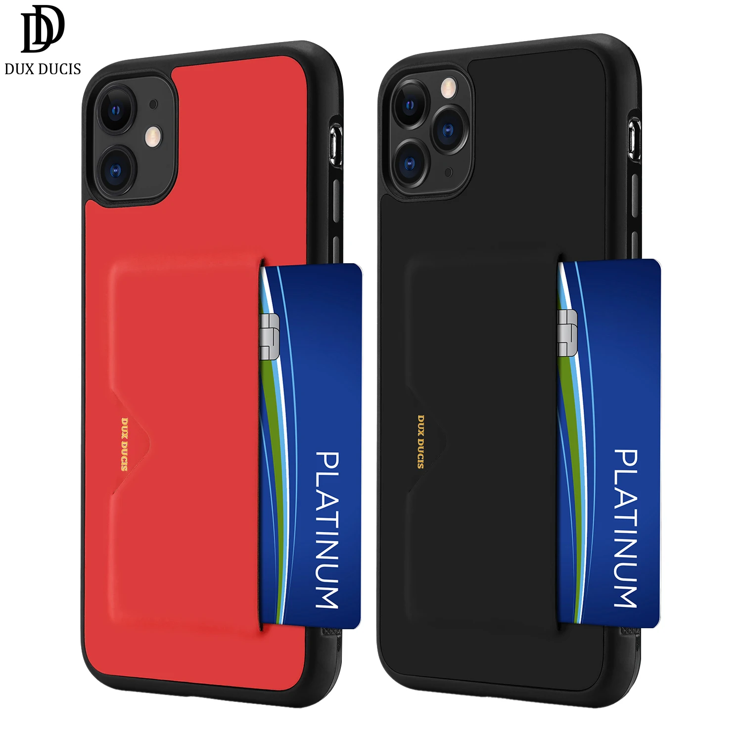 Чехол с карманом для карт iPhone 11 Pro Max 2019 из ТПУ мягкий кошелек держатель задняя