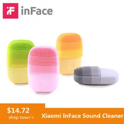 InFace Xiaomi звуковая электрическая щетка для чистки лица Mijia умный водонепроницаемый силиконовый массажный очиститель для ухода за лицом