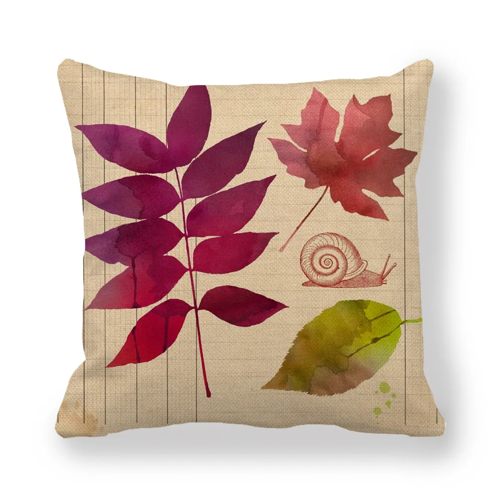Декоративная подушка для дивана, наволочка с тропическим растением, наволочка с принтом листьев, наволочка для подушки, простая льняная наволочка в скандинавском стиле - Цвет: 25