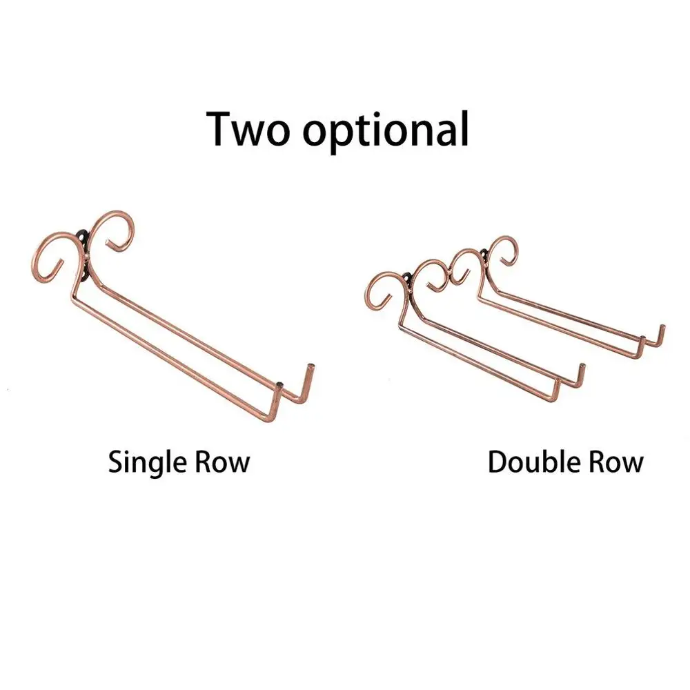 Настенный держатель для вина, Однорядный двухрядный держатель для стаканов, держатель для вина, держатель для красного вина, стеллаж для вина, стойка для бокалов