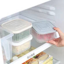 Квадратный сливной герметичный ящик имбирь чеснок лук пищевой контейнер-холодильник для хранения еды ящик для хранения