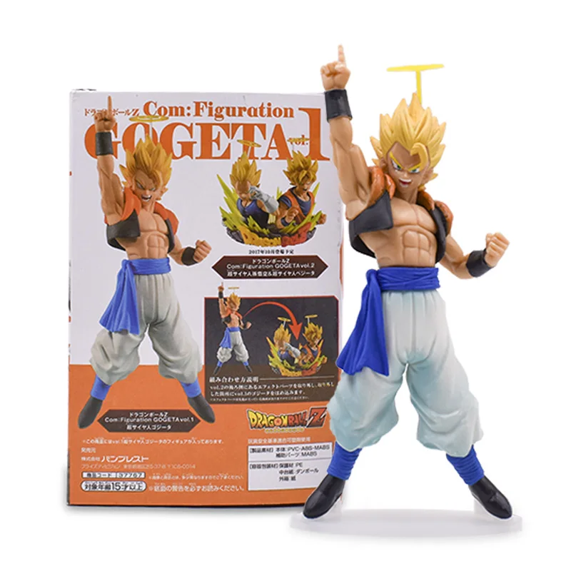 21 см аниме Dragon Ball Z Super Saiyan Gogeta фигурка Вегета Сон Гоку Fusion Природный Кварц ПВХ фигурка мультфильм модель DBZ игрушка - Цвет: with box