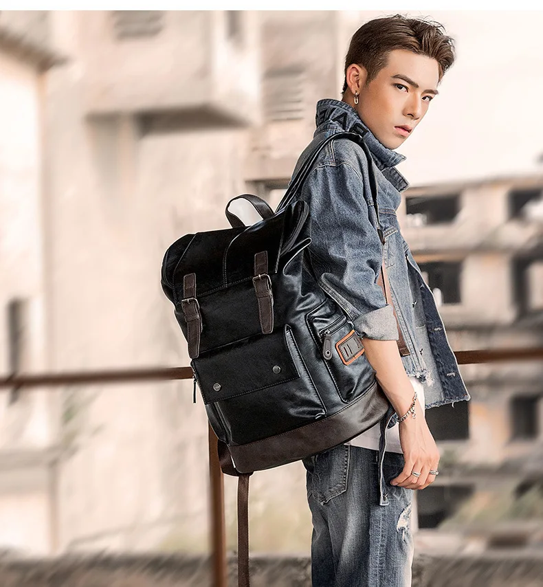 Schoolbag backpack men's backpack fashion Korean fashion travel backpack fashion