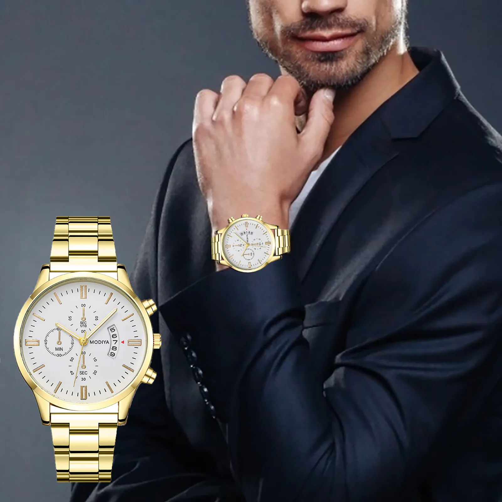 Luxury Gold Watch For Men Business Style Stainless Steel Luminous Clocks Relogio Masculino Reloj Montre Hombre Homme | Наручные часы