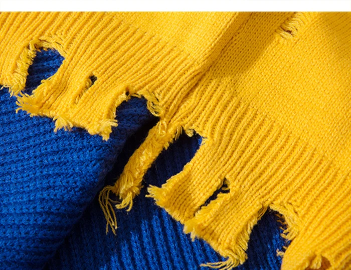 Aelfric Eden Color Clock Patchwork Pockets Knitted Mens Sweaters Streetwear Harajuku Hip Hop Fashion Casual Male Pullovers