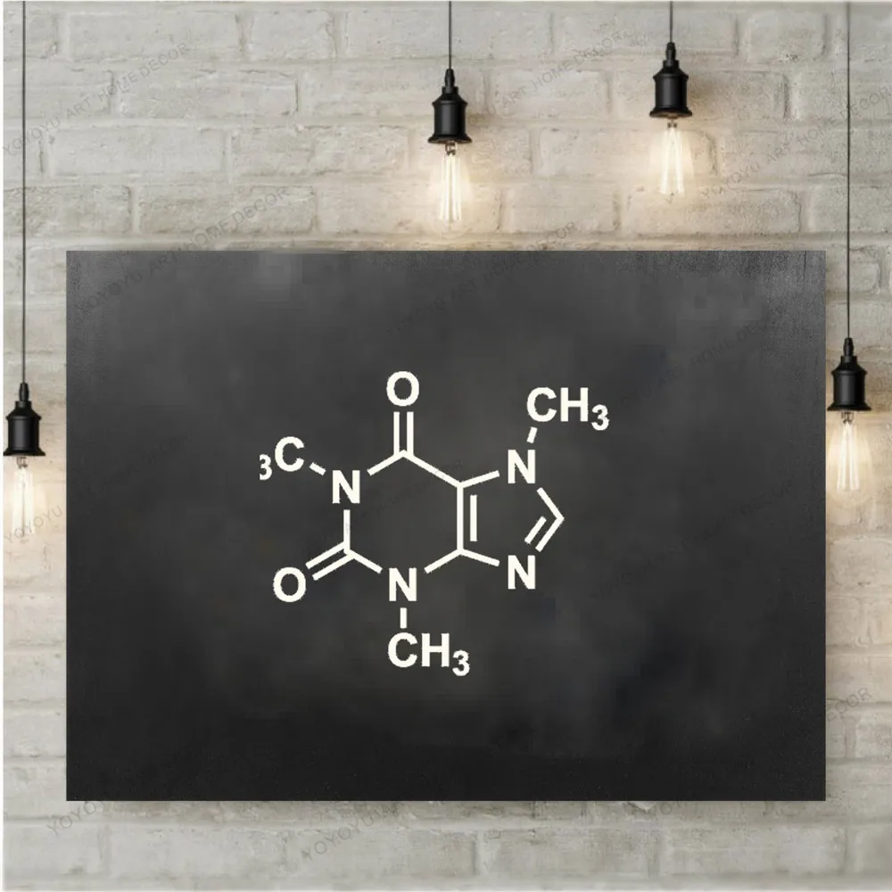 

Chemical Equation Modern Caffeine Molecule Wall Sticker Science Decal Decor School Laboratory Study room Decal CX718