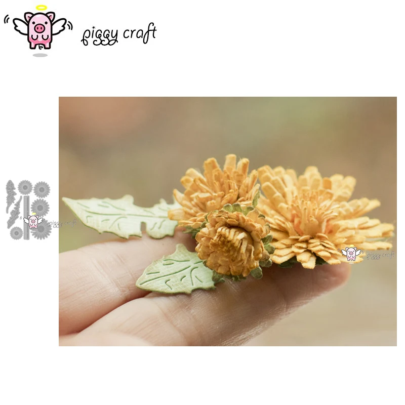 

Piggy Craft metal cutting dies cut die mold Daisy flower decoration Scrapbook paper craft knife mould blade punch stencils dies