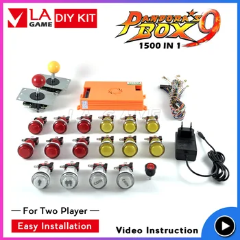 

arcade kit 2 player pandora box 9 1500 games in 1 sanwa joystick led buttons caja pandora pacman arcade
