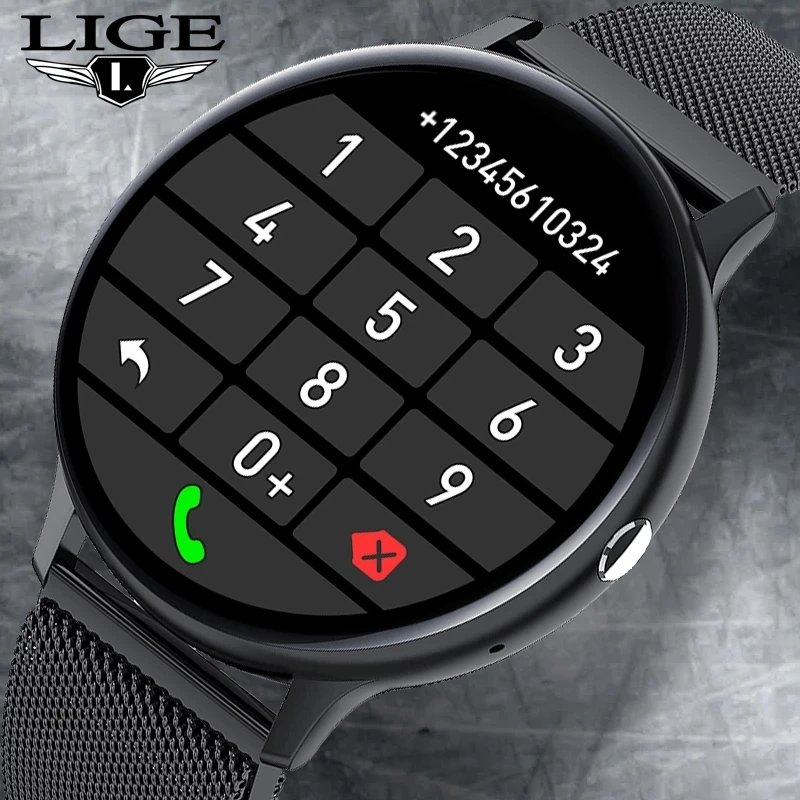 Смарт-часы LIGE мужские водонепроницаемые (IP68) с поддержкой Bluetooth | Электроника