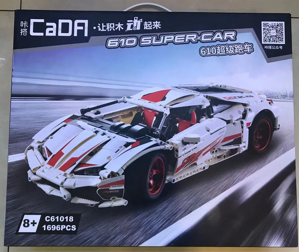 CADA C61018 RC LP610 Супер гоночный автомобиль кирпичи Technic MOC модель строительные блоки дистанционное управление гоночный автомобиль игрушки для детей