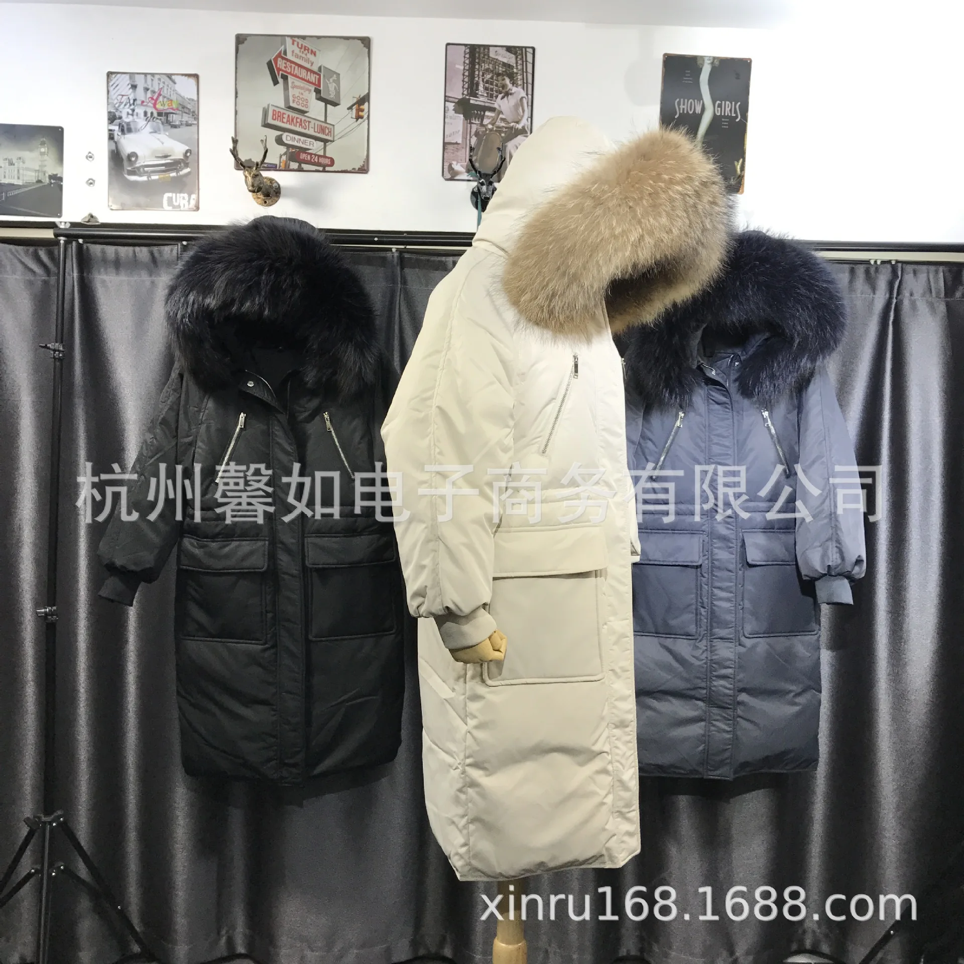 La-Oblique Zipper пуховик Dongdaemun стиль пуховик физический магазин
