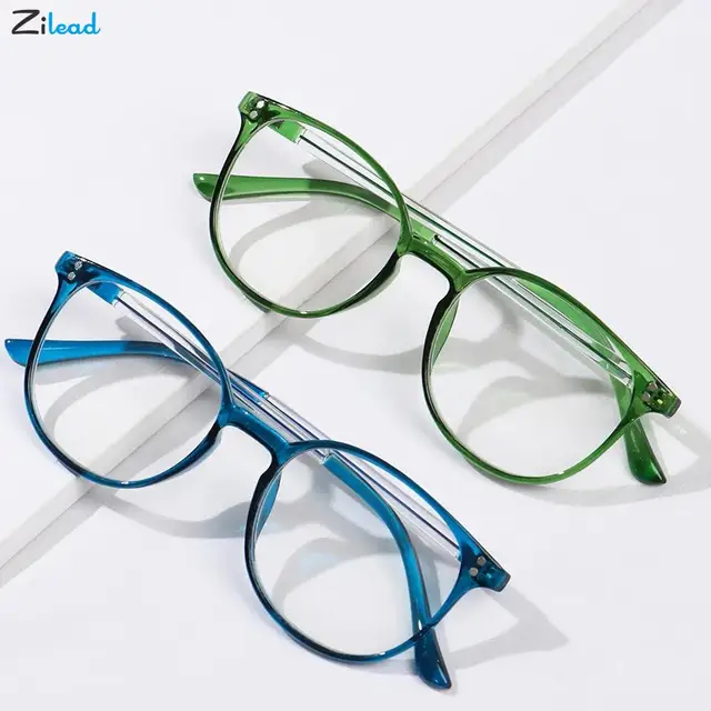 Zilead HD Reading Glasses Unisex Fashion Ultralight Square PC Frames Presbyopic Eyewear Women Men Glasses Diopters +100 To+400 1