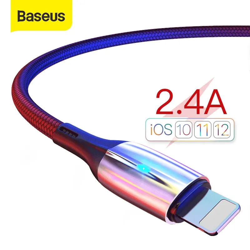 USB-кабель Baseus для iPhone 11 Pro Max Xs X 8 Plus кабель 2 4 А быстрой зарядки 7 SE зарядный передачи