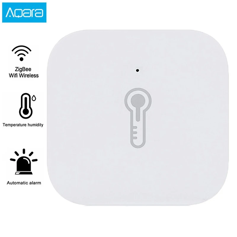 Умный датчик температуры и влажности AQara ZigBee беспроводной смарт с Wi Fi работает
