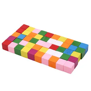 15mm 50pcs DIY красочные деревянные кубики Квадратные блоки ремесленные украшения Бытовая работа по дереву ремесло украшения инструменты 1 мешок - Цвет: 15mm 50pcs