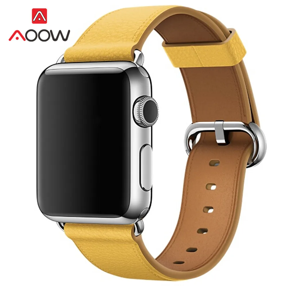Мягкий ремешок для часов из натуральной кожи для Apple Watch 4, 5, 38 мм, 42 мм, 40 мм, 44 мм, классический мужской и женский браслет, ремешок для iWatch 1, 2, 3