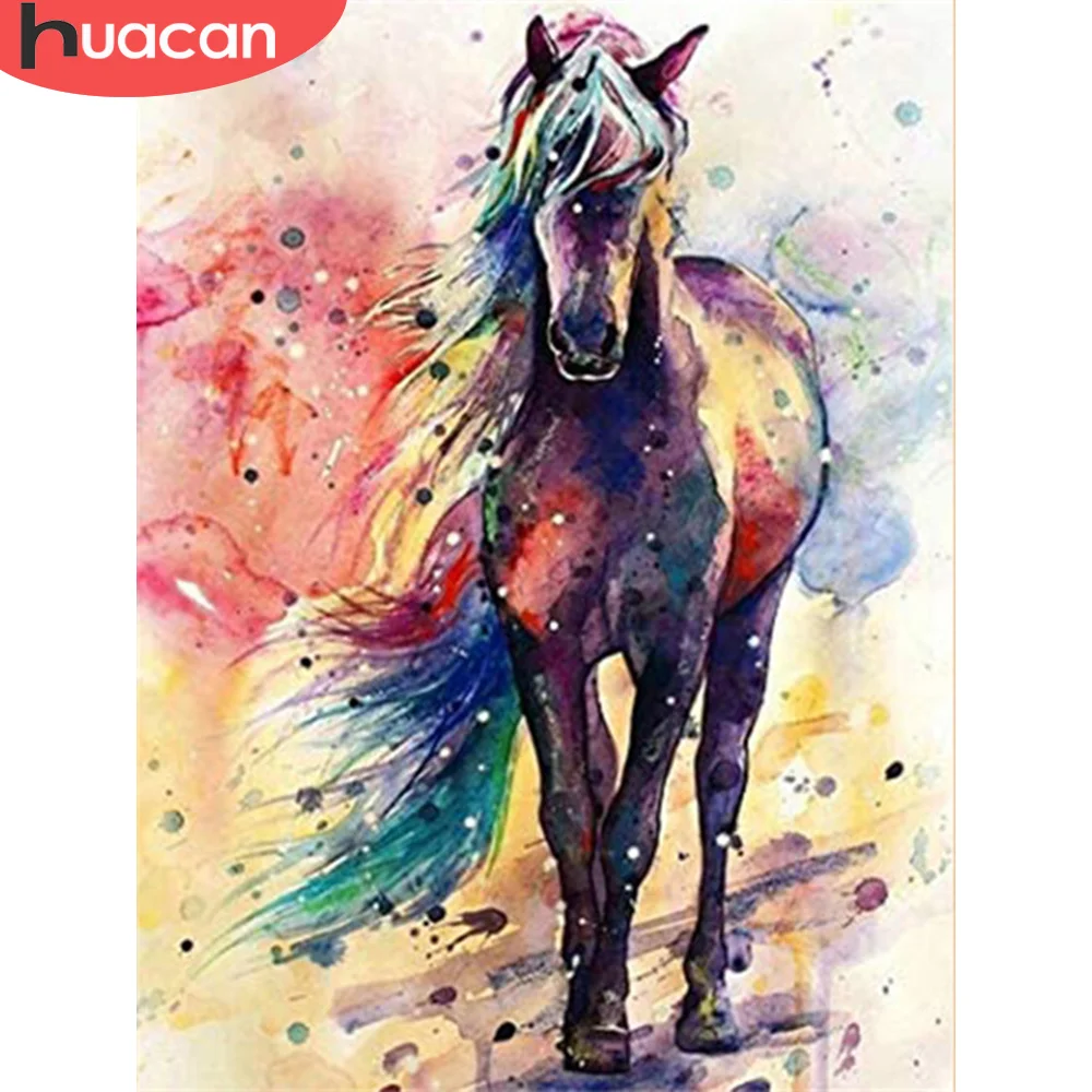 HUACAN Full Square/round Diamond Art Kits Horse Embroidery Mosaic Cross Stitch Animal Home Decoration | Дом и сад