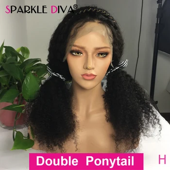 

Afro Kinky Curly Human Hair Wig 180% Density Brazilian Short And Long Human Hair Wigs For Black Women Remy 360 Lace Frontal Wig