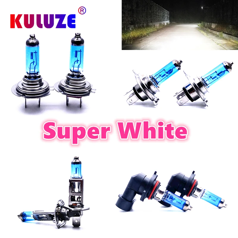 2Pcs Super White Platinum Halogen Bulb H1 H3 H4 H7 H8 H9 H11 9005 HB3 9006 HB4 12V 100W Quartz Glass Car Headlight Lamp | Автомобили и