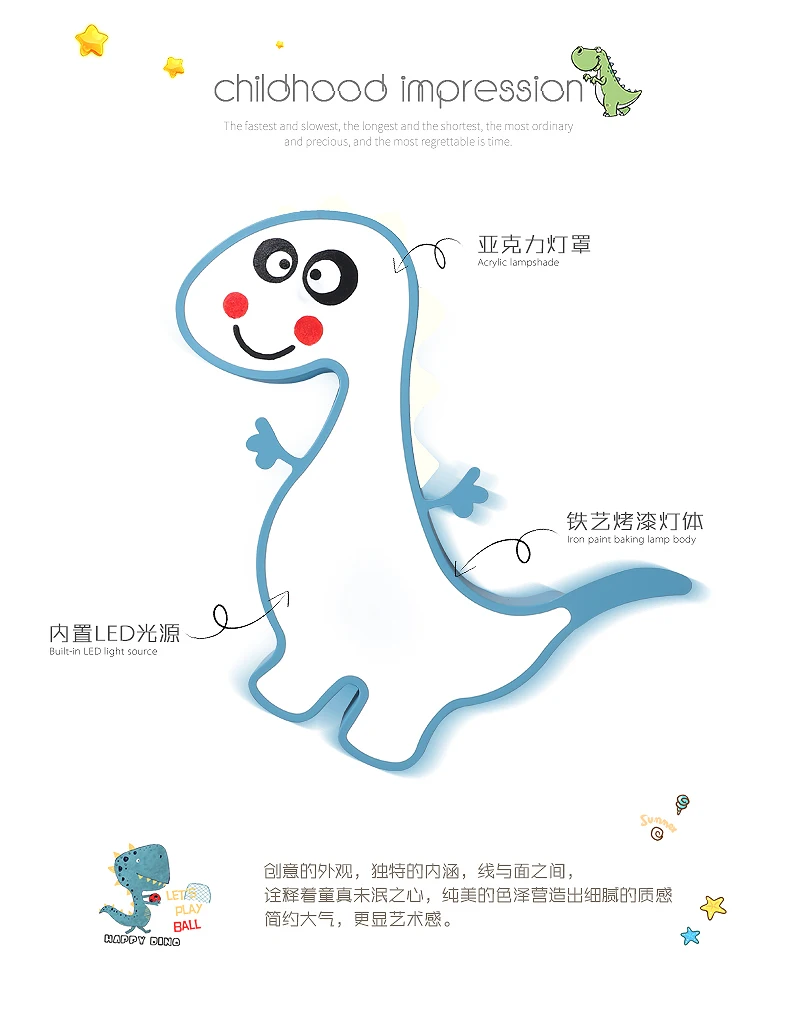 Dinasour зеленый/синий/розовый готовая современная светодиодная Люстра для детской комнаты детская комната спальня Потолочная люстра приспособление