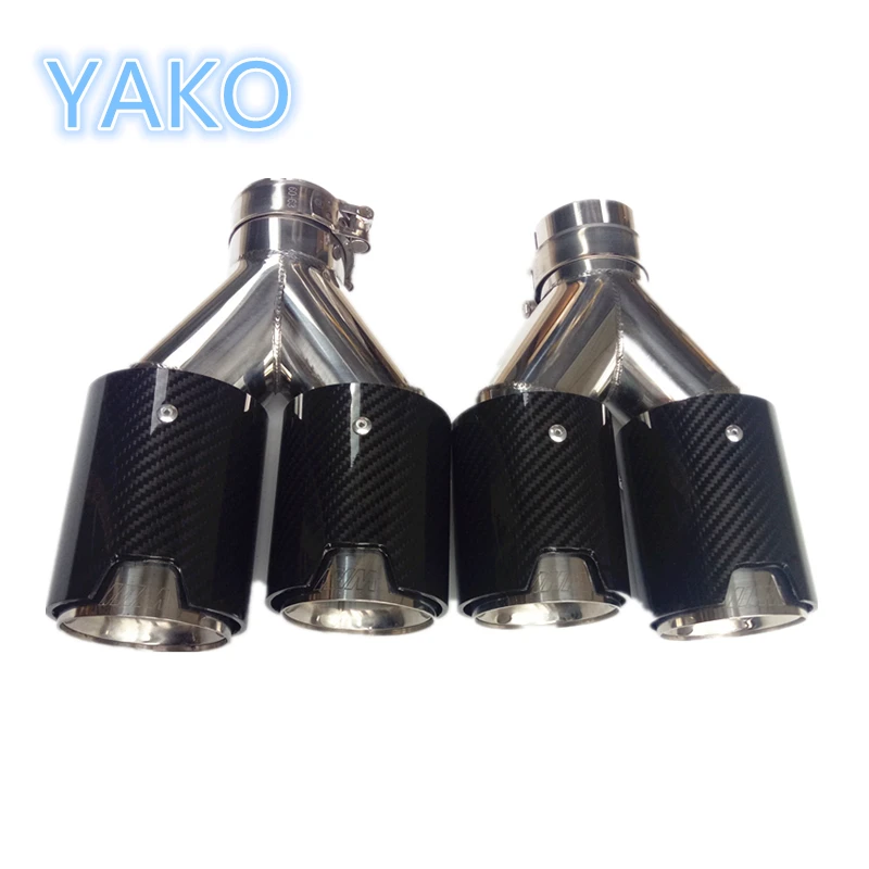 1 Pair M Performance Double Exhaust tips For B M W Real Carbon Fiber Exhaust Pipes Auto Muffler 1 Pair M Performance Double Exhaust tips For B M W Real Carbon Fiber Exhaust Pipes Auto Muffler