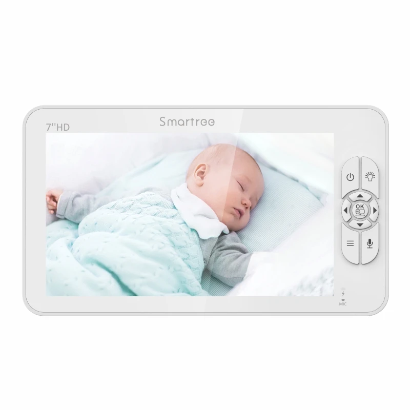 Moniteur vidéo pour bébé SM70, écran partagé HD 7 pouces 720P, caméra sans WiFi, Hack Verde, n'aime à distance/panoramique/inclinaison, batterie 4000mAh
