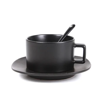 

Simple Ceramics Tea Coffee Cup Set Creative Black Light Luxury Turkish Coffee Cups Reusable Tazas De Cafe Drinkware BE50CC