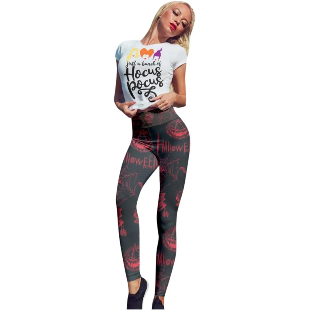 

Halloween Printing Leggings Women High Elastic Waist Push Up Stretchy Trousers Fitness Workout Sportswear Leggins Modis Jeggings