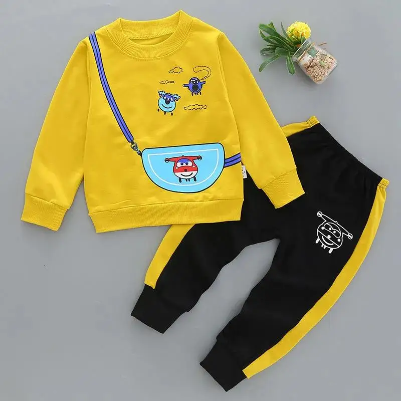 1-5 Years Spring Boy Clothing Set 2021 New Casual Fashion Cartoon Active T-shirt+ Pant Kid Children Baby Toddler Boy Clothing