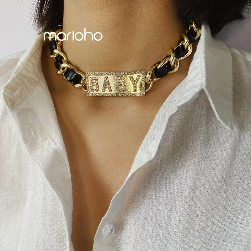 Женское Ожерелье-чокер в стиле панк черное колье из искусственной кожи с