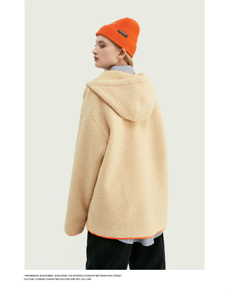 Ouyang&Ivan Father/mather/kid Hoodies Winter New Fashion Thicken Imitation Lambskin Hit Color Family Hooded Fleece Warm Sweater