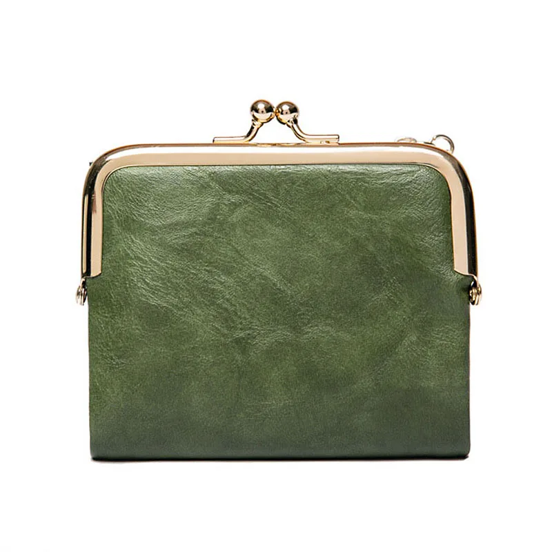 Зеленый Luxury Women Wallet Vintage Fashion Brand Design Coin Purse High Quality Multi-function Foldable Bifold Clutch Bag Card Holder - Цвет: Зеленый