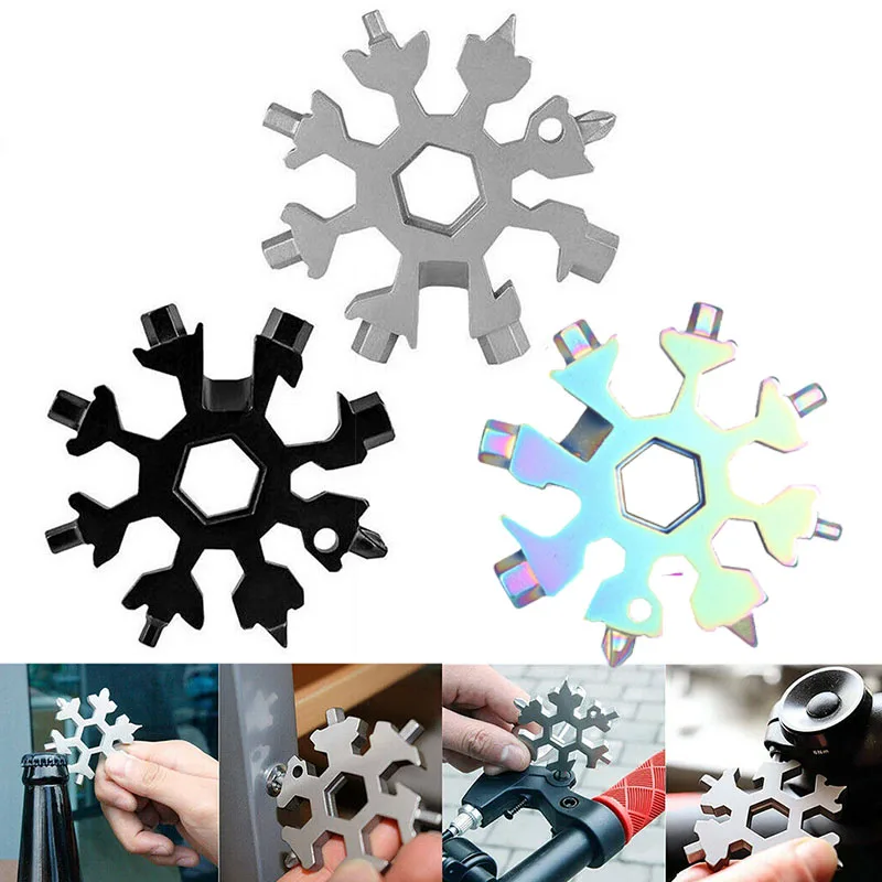 

hot 18 in 1 snowflake tool card combination multifunctional snowflake screwdriver wrench tool snowflake tool card