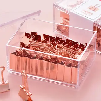 

25pcs/box Rose Gold Binder Clips Message Ticket Paper Clip Holder Organizer Tool Rose Gold Binder Clips