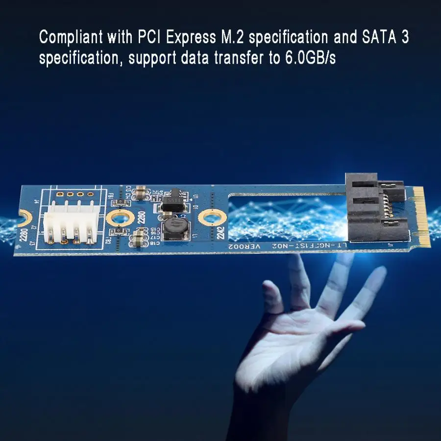 M.2 NGFF в SATA 7 Pin Райзер M.2 адаптер NGFF преобразователь до 6,0 ГБ/сек