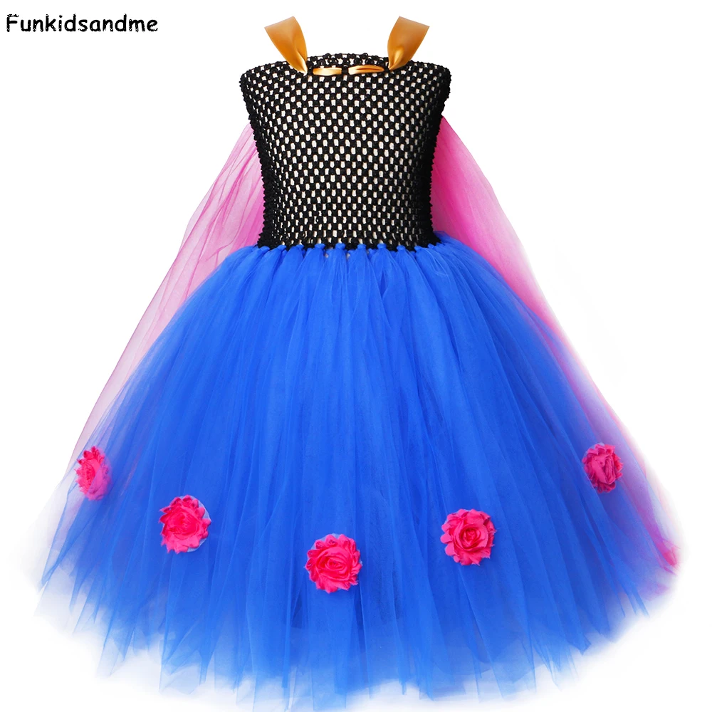 Girls Anna Princess Tutu Dress Tulle Girl Birthday Party Dress Up