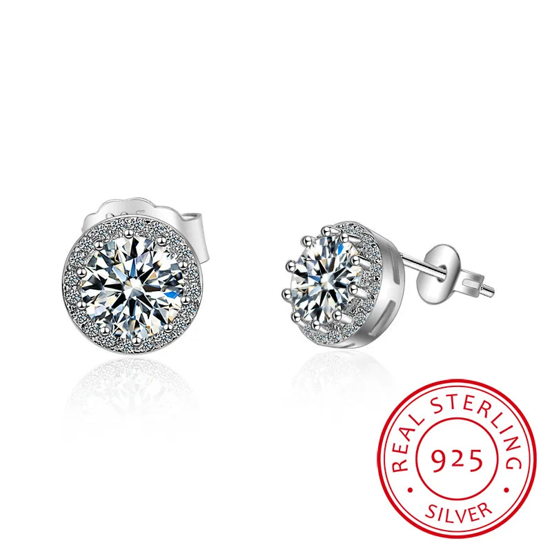 

2019 Fashion Luxury 925 Sterling Silver 6mm Small Zirconia Stud Earing Earrings for women christmas gift korean jewelry E232
