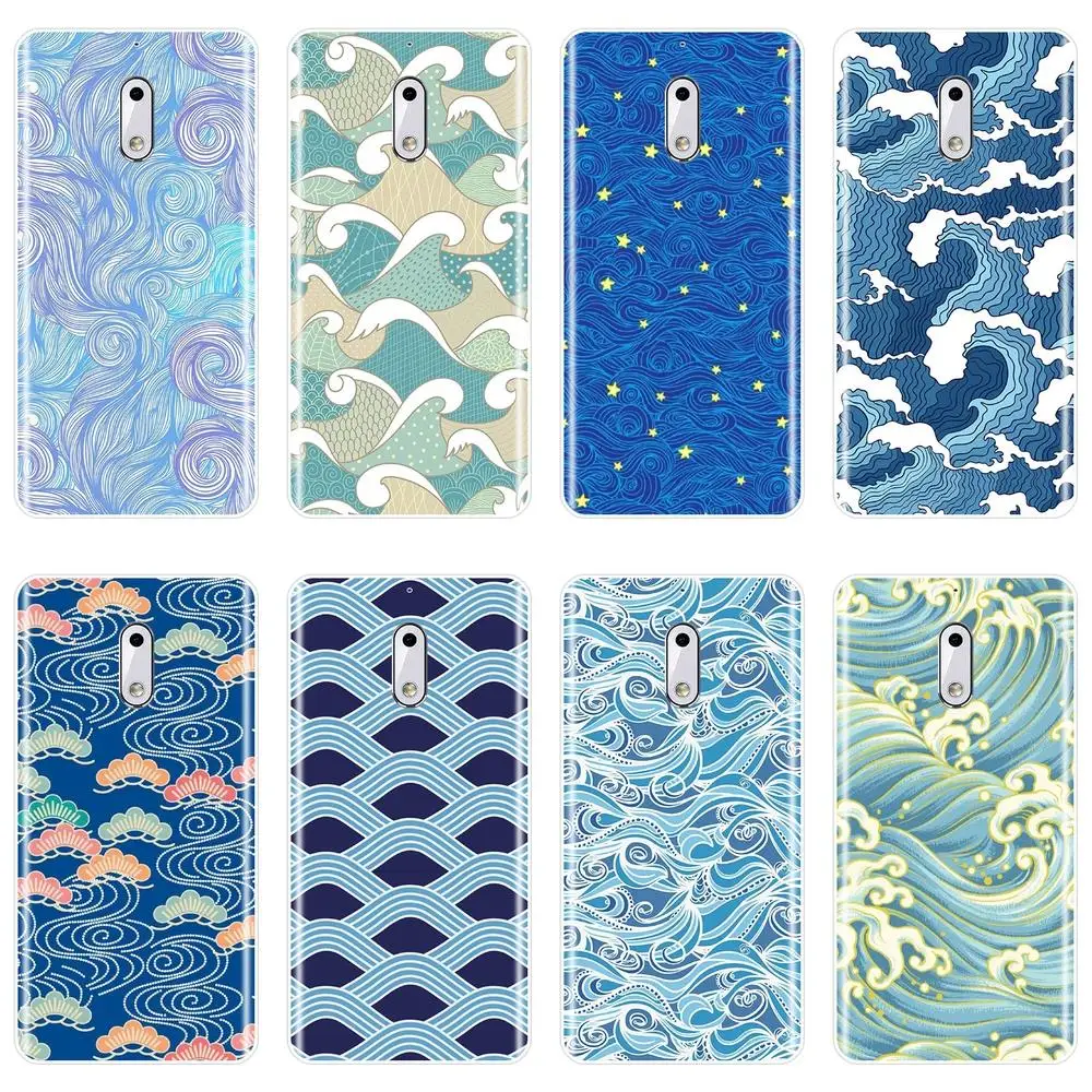 Back Cover For Nokia 7 Plus X71 X6 Nokia2 Nokia3 Nokia5 Nokia6 Silicone Soft Art Wave Phone Case 9 8 6 5 3 2 1 | Мобильные телефоны