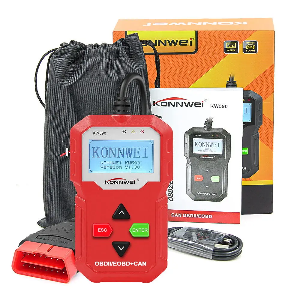 obd диагностический инструмент KONNWEI KW590 автомобильный считыватель кодов автомобильный OBD2 сканер Поддержка мультибрендовых автомобилей и языков
