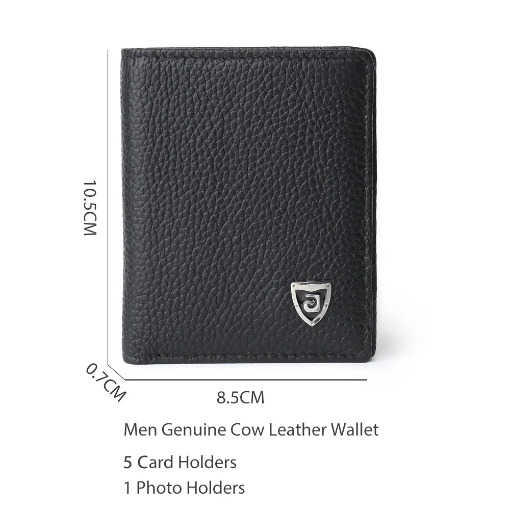 2024 Men Wallets Thin Name Engraving Genuine Leather MINI Men Purse ID Card Holder Classic High Quality Men Wallets 5
