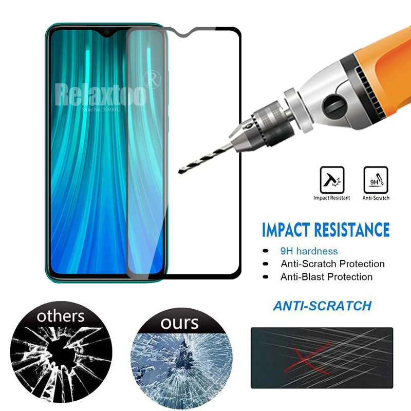 2 в 1 Защитное стекло для xiaomi redmi note 8 pro защита экрана закаленное xiomi note8 8pro пленка