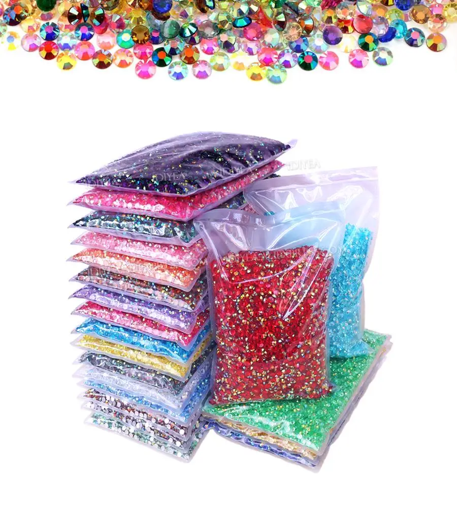 Big Package 2-6mm Mix Sizes Resin Non Hot Fix Rhinestones Bulk Wholesale AB flat back plastic crystals DIY glitters стразы stone