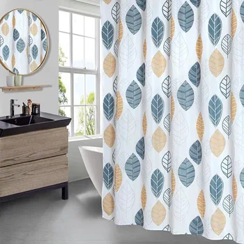 

Simple Leaf Plant Green Shower Curtain Waterproof Polyester Bathroom Toilet Bath Curtains Bathroom Decoration Home Decor Bathtub