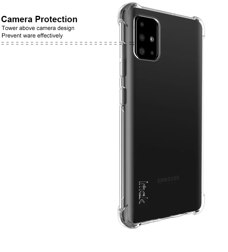 Версия с "воздушной подушкой" для samsung Galaxy A51 чехол с защитой экрана IMAK Мягкий ТПУ силиконовый чехол для телефона задняя крышка чехол для телефона s