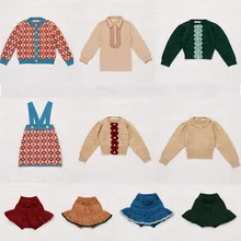 Misha and Puff/Детские винтажные вязаные свитера для девочек красивые детские зимние топы для маленьких девочек, модные свитера и юбки Misha Puff