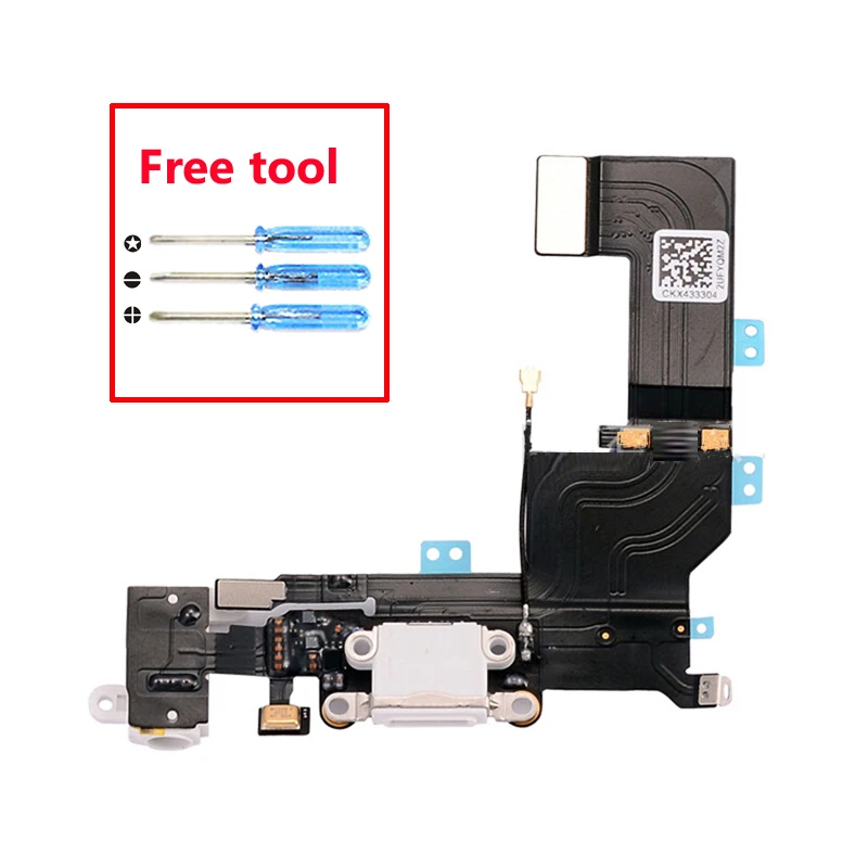 

Bottom USB Port Charger Connector Dock Charging Flex Cable For iPhone 5S Dock Connector With Mic Flex Replacement For iPhone5S