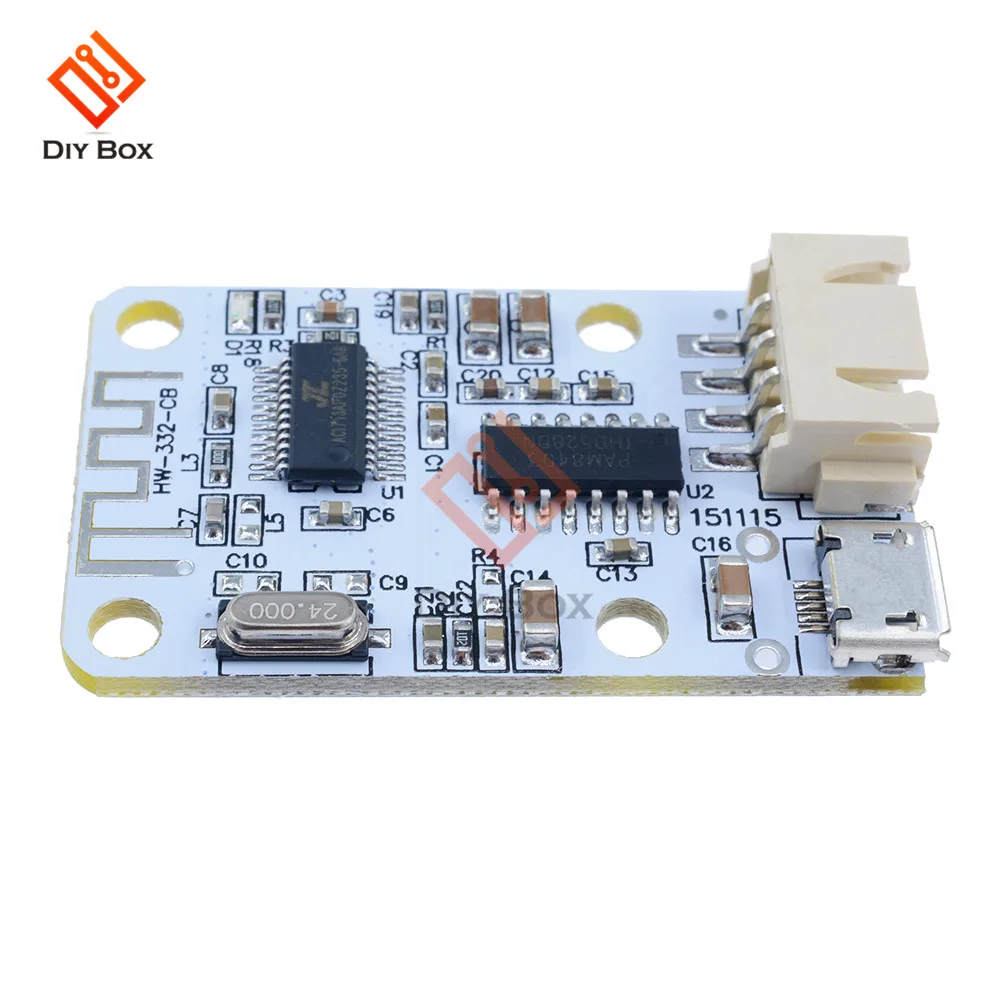 

PAM8403 Bluetooth 4.0 Audio Receiver Amplifier Board 3W+3W DC 5V Micro USB Digital AMP Wireless Sound Board for Speakers