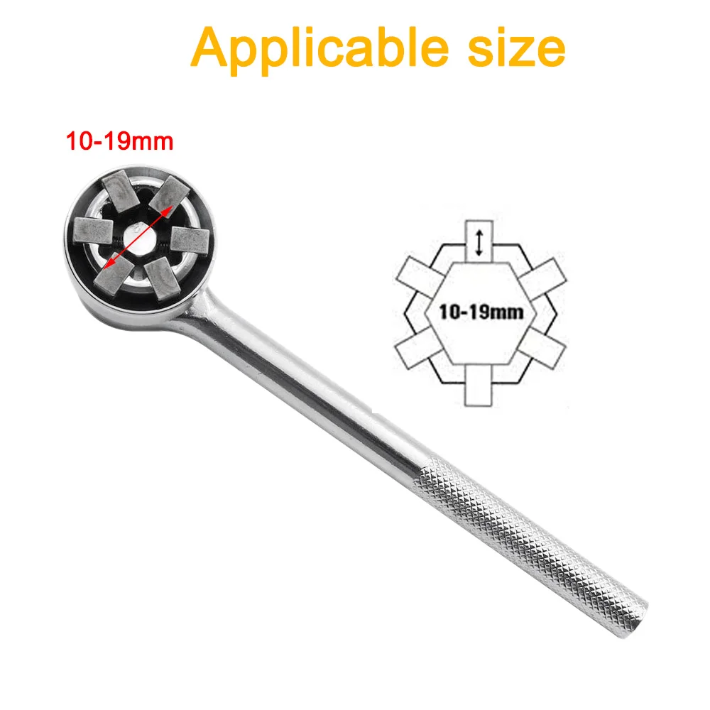 Universal Wrench Head 3/8 Inch Wrench Ratchet Socket Set Adapter Drive 10-19 Mm Head Spanner Sleeve Repair Tool Adjustable